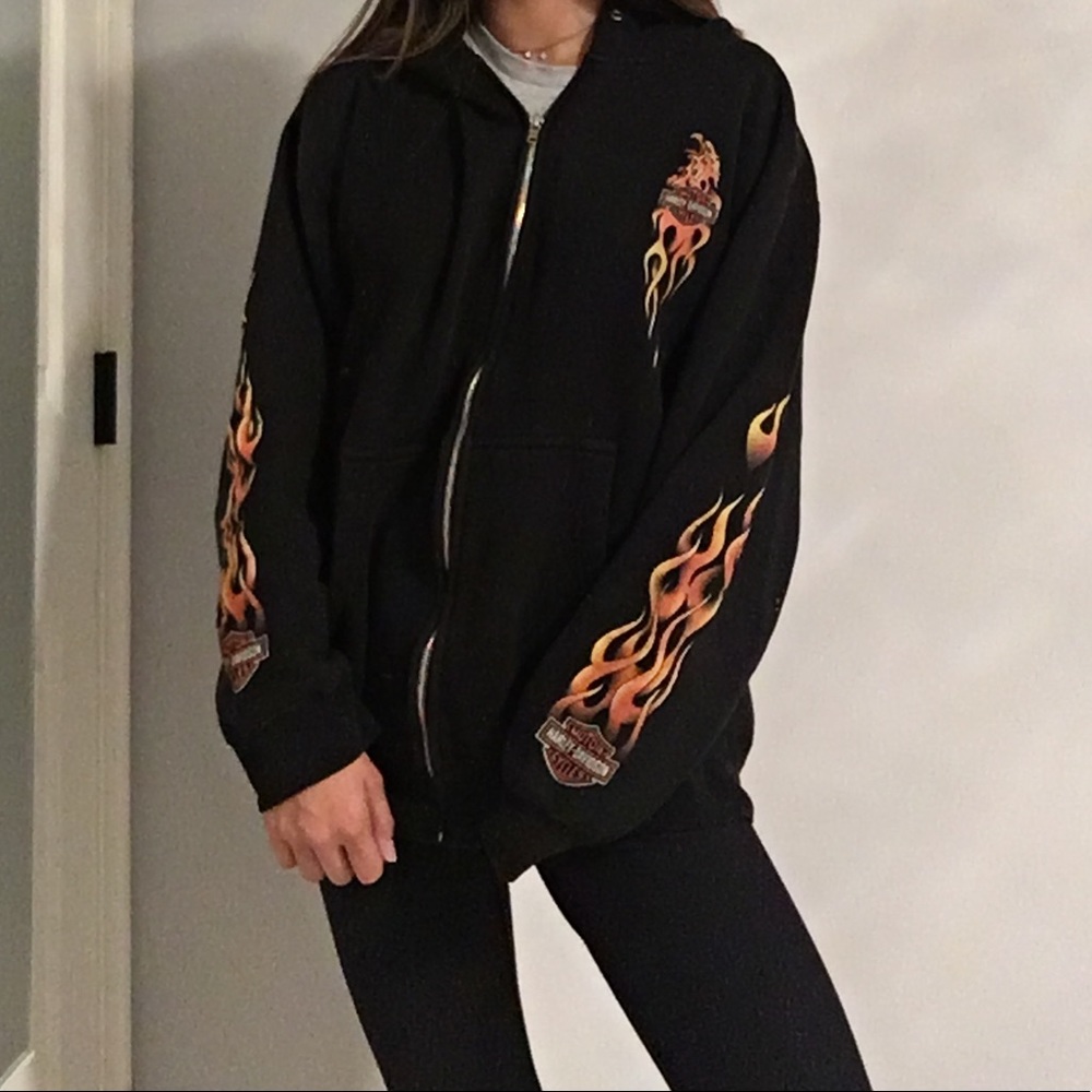 SOLD!!! Harley Davidson Zip Up Sweatshirt - Picture 2 of 4